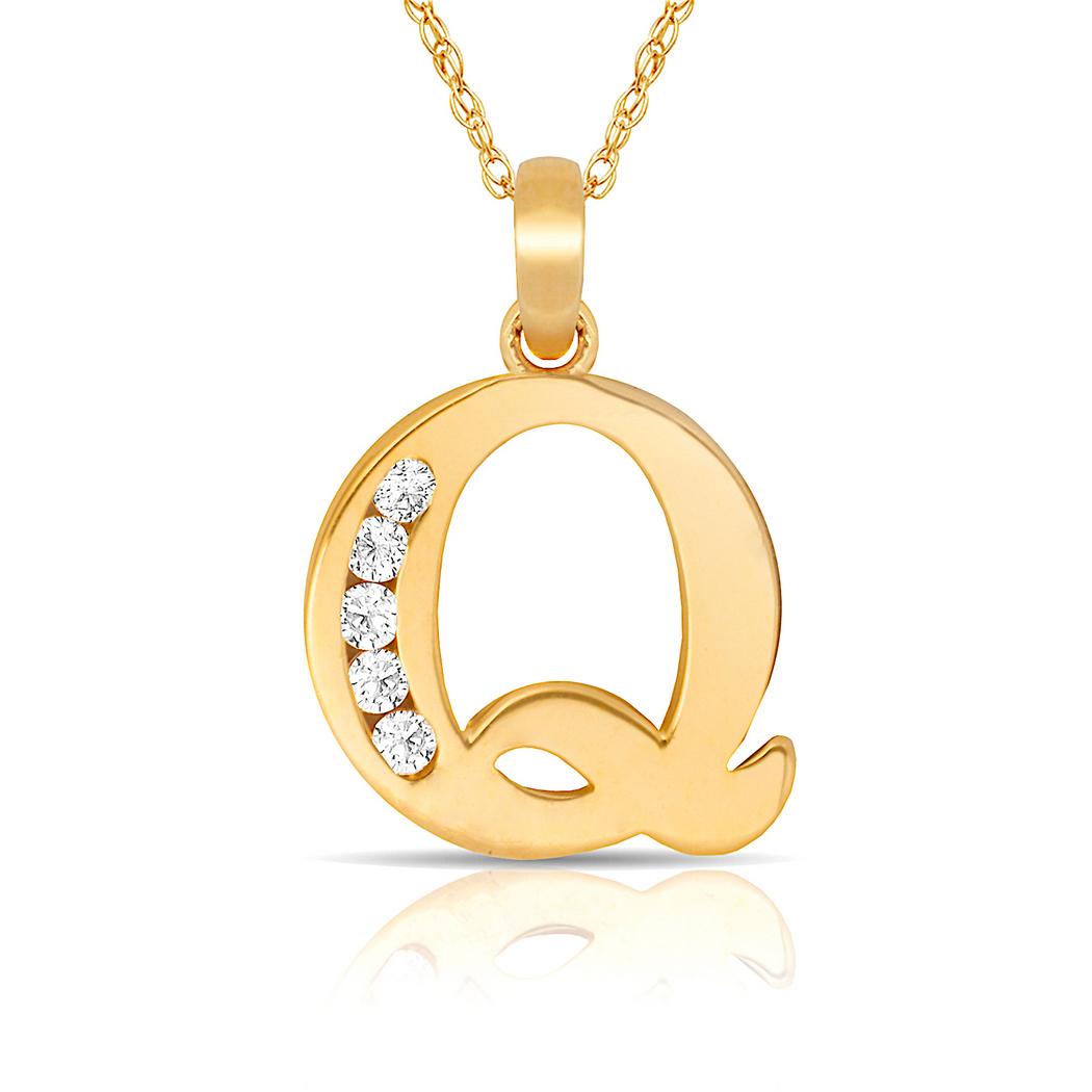 Mini Initial Pendant A / 14K Yellow / 18in