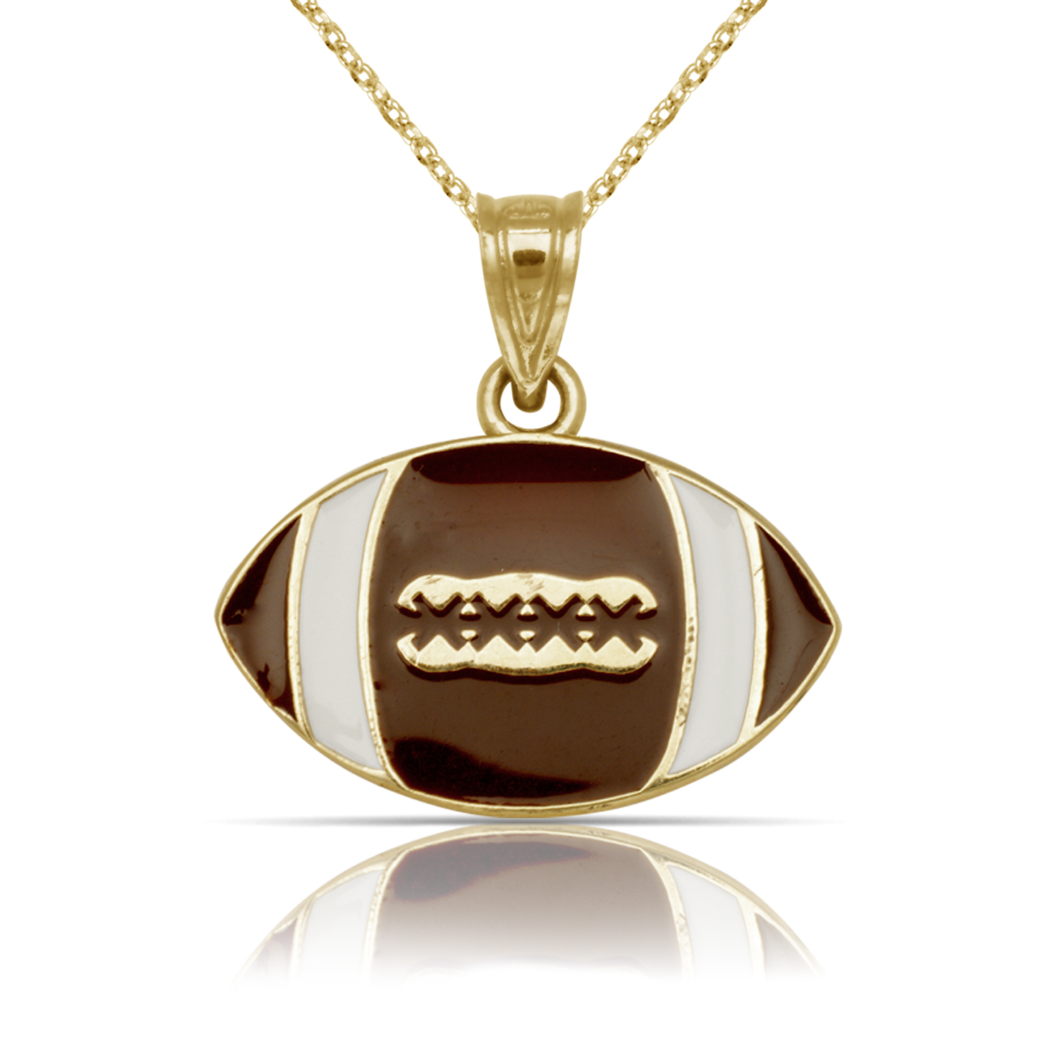 
14k Yellow Gold Enamel Football Pendant
