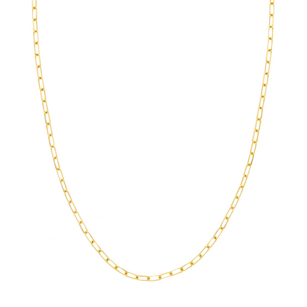 Paper Clip Chain Y-Necklace with Lobster Lock gold