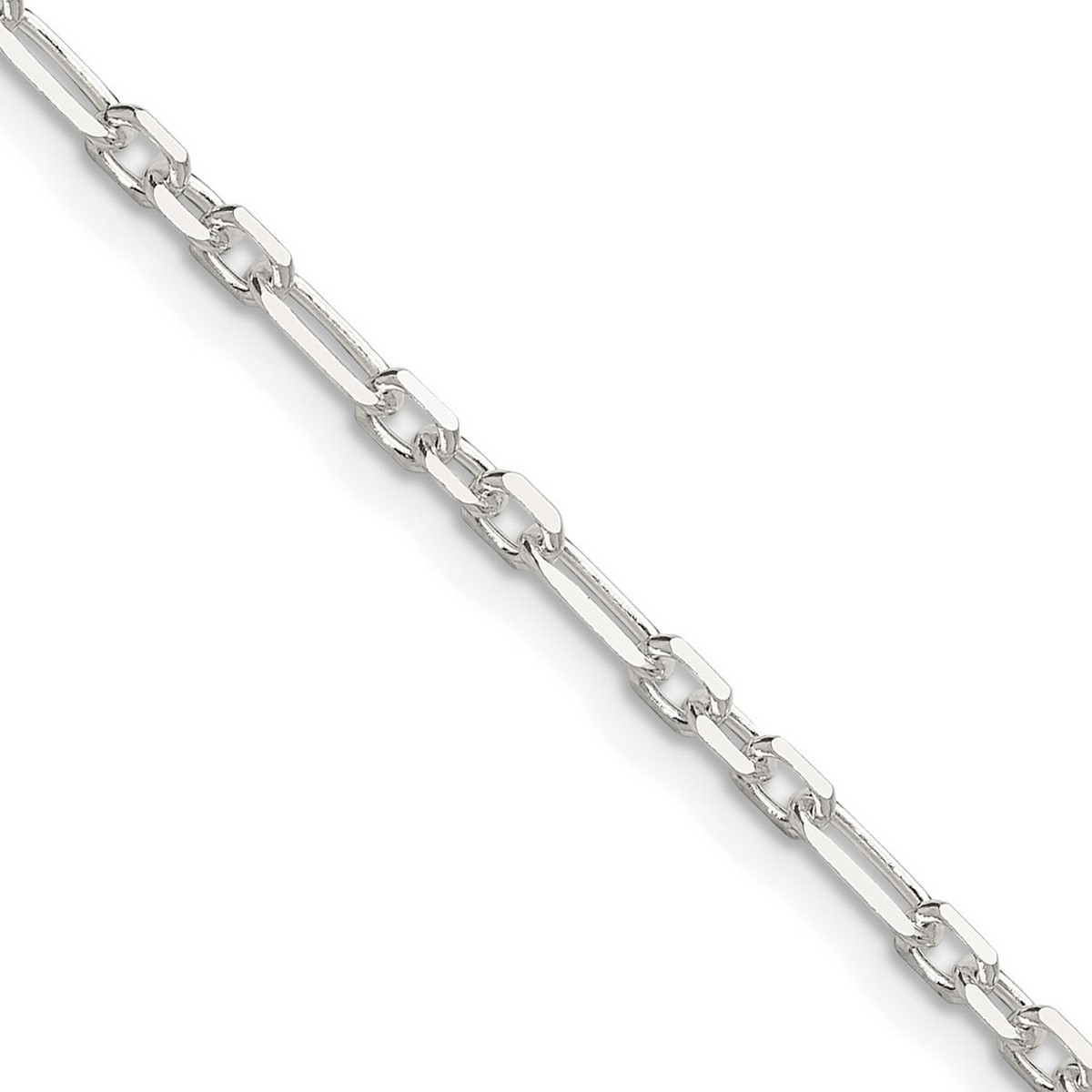 Sterling Silver Sparkle-Cut 3mm 3 Short Plus 1 Long Cable Link Chain  Necklace - 18 Inch 6.3 Grams In Sterling Silver - Fine Jewelry -   - Jewelry 