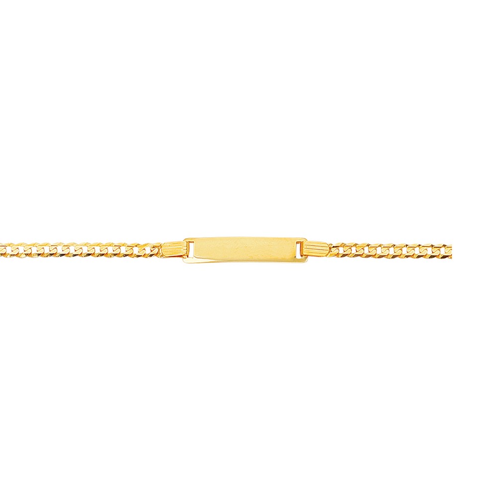 
14k Yellow Gold Shiny Curb Link ID Bracelet With Lobster Clasp - 6 Inch
