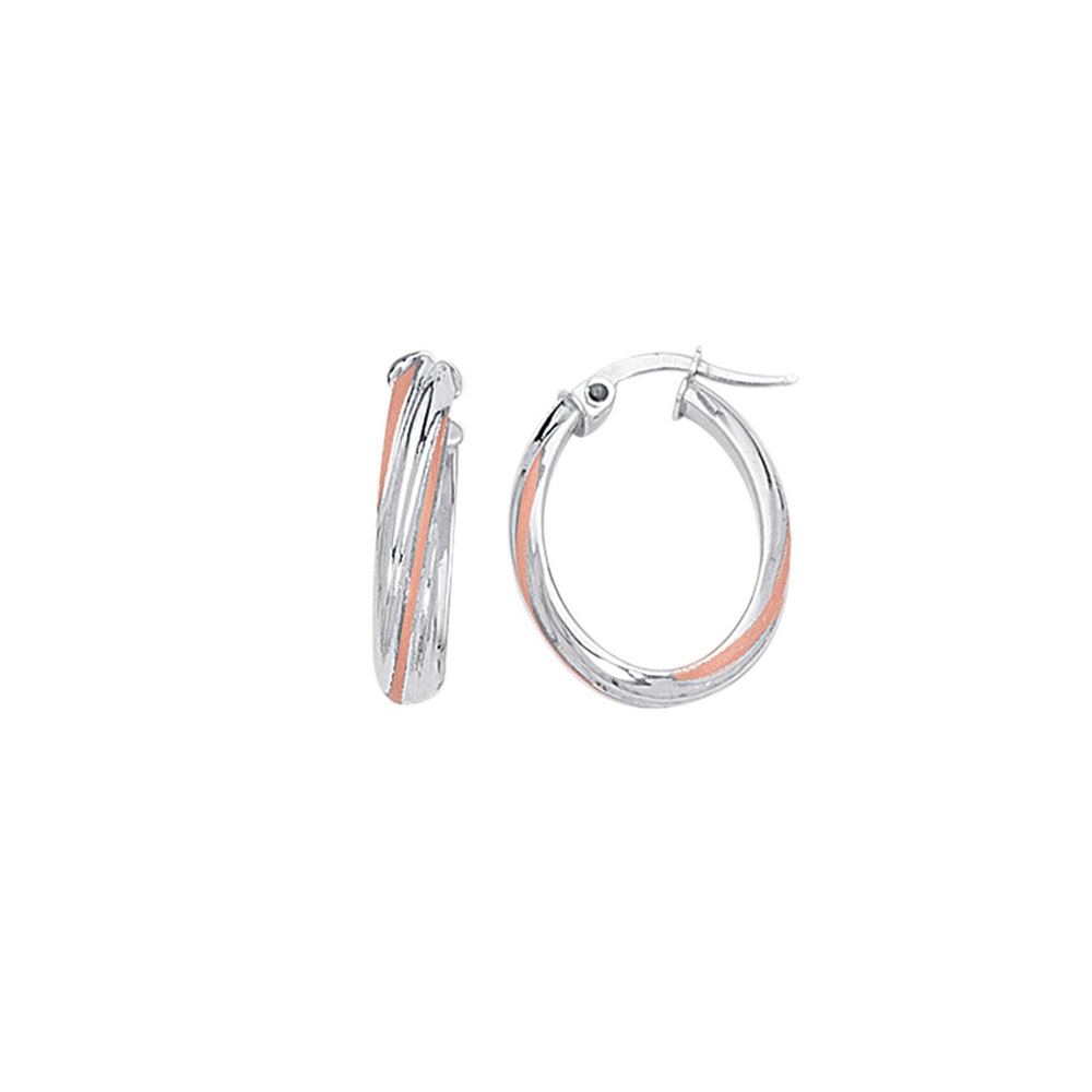 
14k Two-Tone Gold Twisted Hoop Earrings
