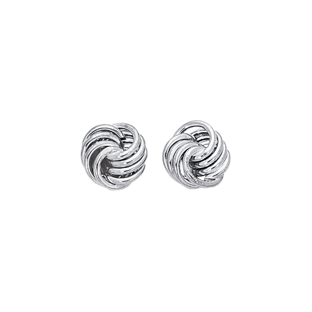 
14k White Gold Medium Loveknot Earrings
