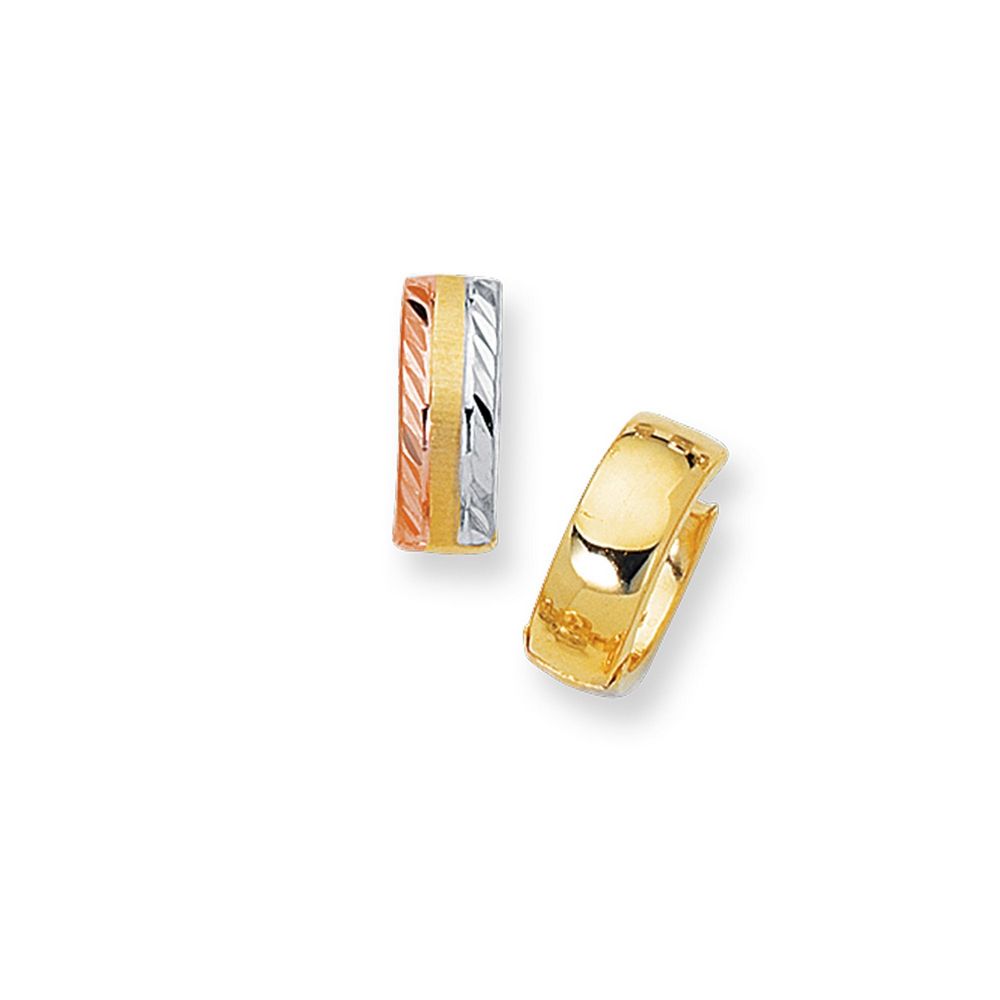 
14k Tricolor Gold Hinged Earrings
