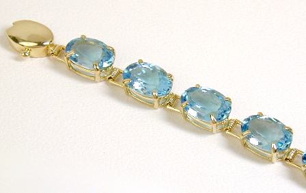 
Elegant Oval Blue Topaz Bracelet
