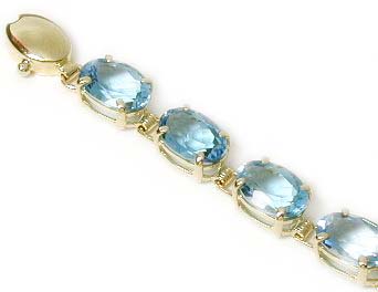 
Oval Blue Topaz Line Bracelet
