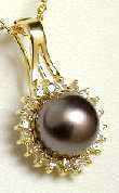 
Cultured Black Pearl & Diamond Enhancer
