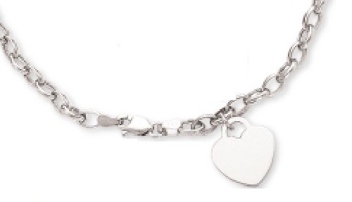 
 Petite Rolo Necklace with Heart Charm 
