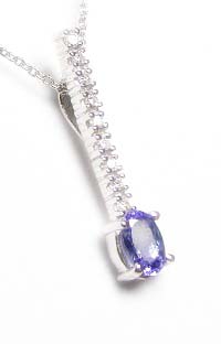 
Tanzanite and Diamond Bar Pendant
