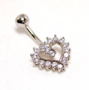 
Bold Cubic Zirconia Cubic Zirconia Heart Belly Ring
