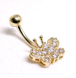 
Elegant Cubic Zirconia Cubic Zirconia Butterfly Belly Ring
