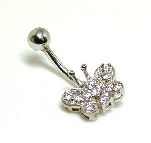 
Elegant Cubic Zirconia Cubic Zirconia Butterfly Belly Ring
