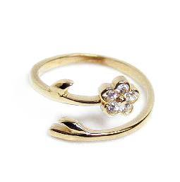 
Flower Cubic Zirconia Cubic Zirconia Bypass Adjustable Toe Ring
