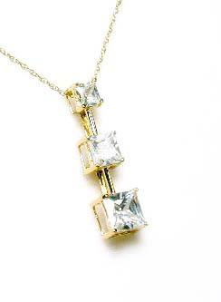 
Three Stone Princess Cubic Zirconia Pendant
