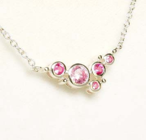 
Shades of Pink Cubic Zirconia Cubic Zirconia Bubbles Necklace
