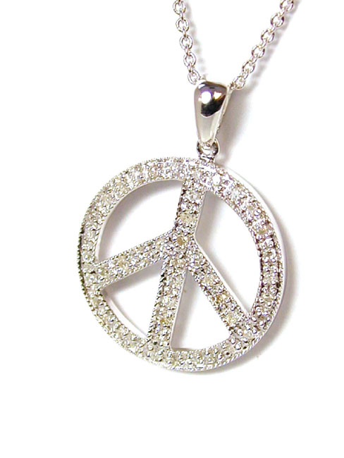 
Elegant Diamond Peace Sign Pendant
