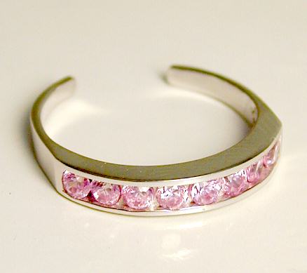 
Channel-set Pink Cubic Zirconia Cubic Zirconia Eternity Toe Ring
