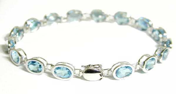 
Bezel Blue Topaz Line Bracelet
