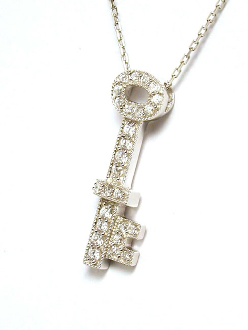 
Pave-set Cubic Zirconia Cubic Zirconia Designer Key Pendant - Chain not included
