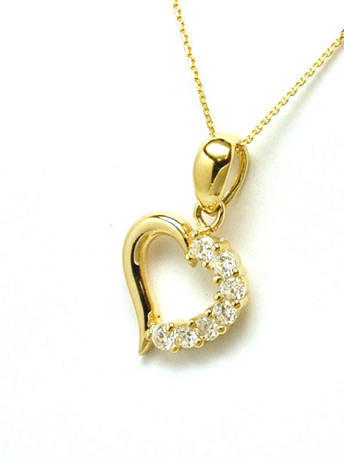 
Petite Open Cubic Zirconia Cubic Zirconia Heart Pendant
