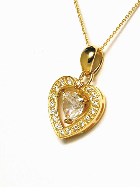 
Moveable Double Heart Cubic Zirconia Cubic Zirconia Pendant
