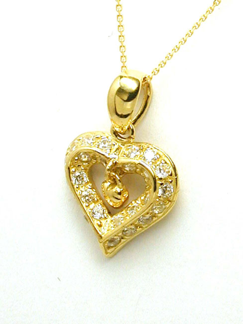 
Dangling Double Heart Cubic Zirconia Cubic Zirconia Pendant
