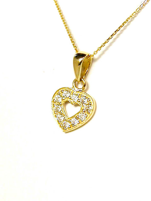 
Petite Open Cubic Zirconia Cubic Zirconia Heart Pendant
