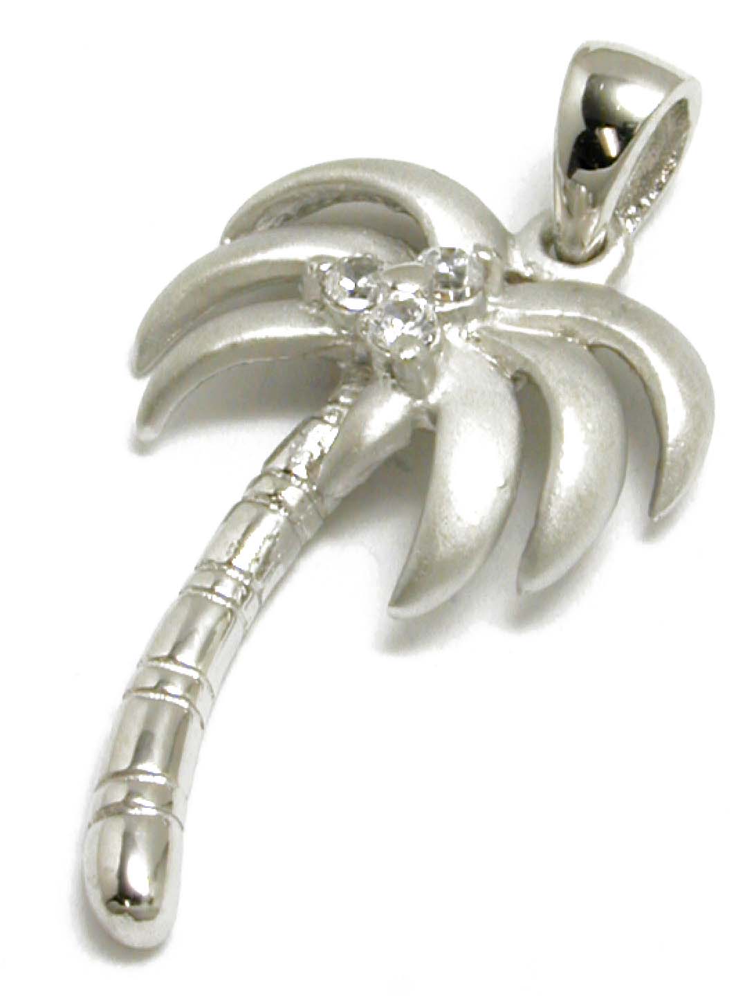 
Satin/Polish Cubic Zirconia Cubic Zirconia Palm Tree Pendant
