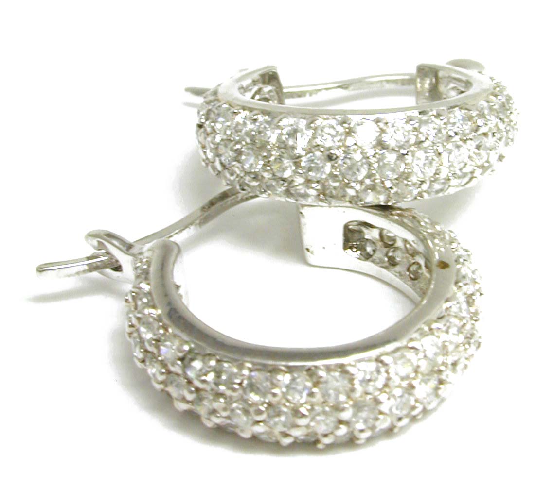 
Pave-set Cubic Zirconia Cubic Zirconia Hoop Earrings
