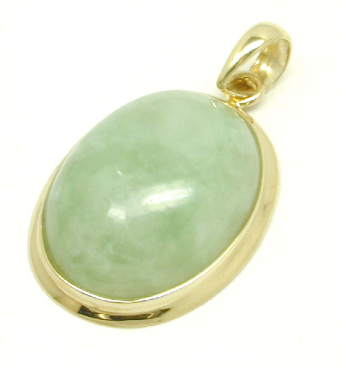 
Natural colored Bezel-set Oval Dyed Jade Pendant
