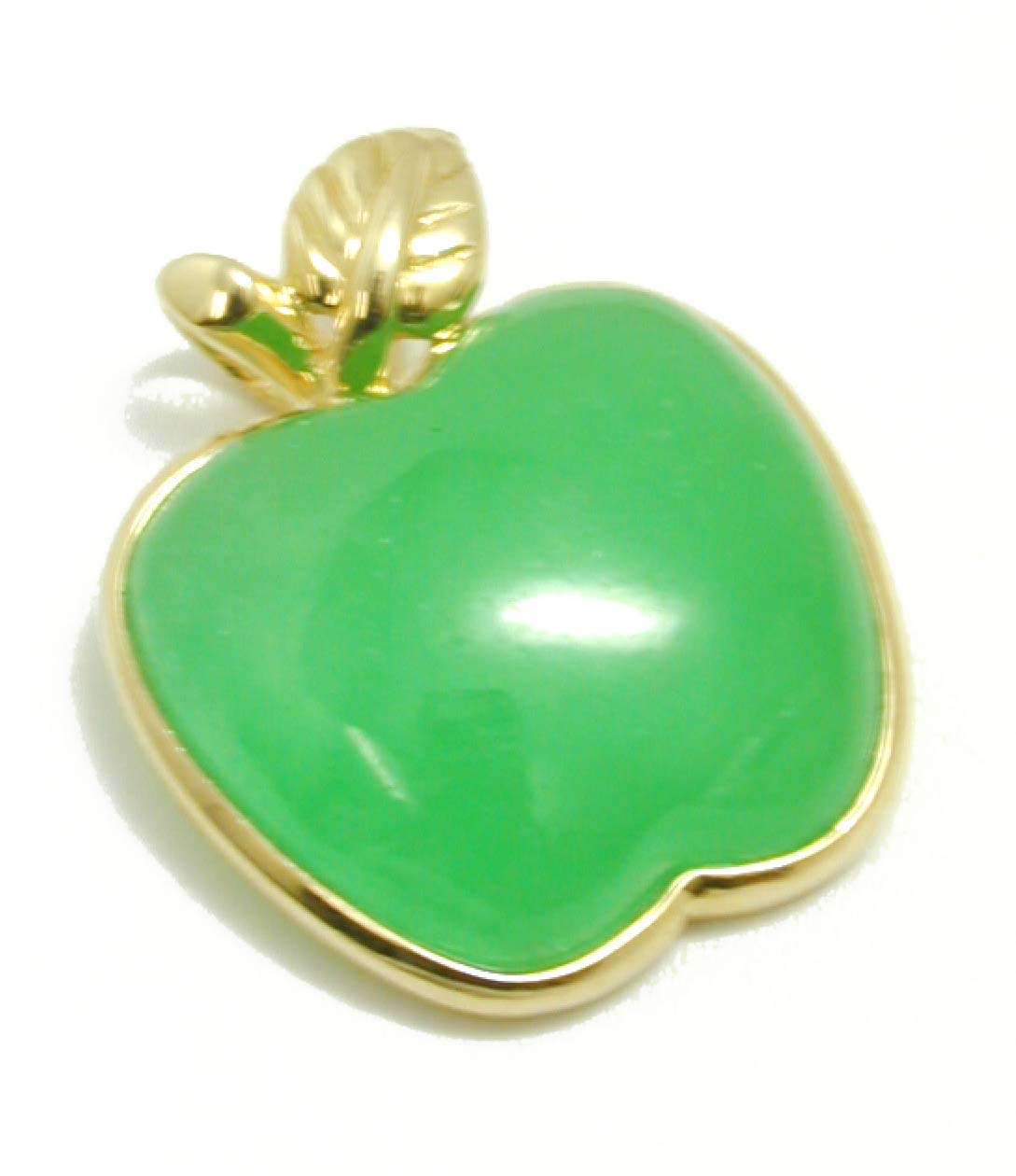 
Elegant Green Dyed Jade Apple Pendant
