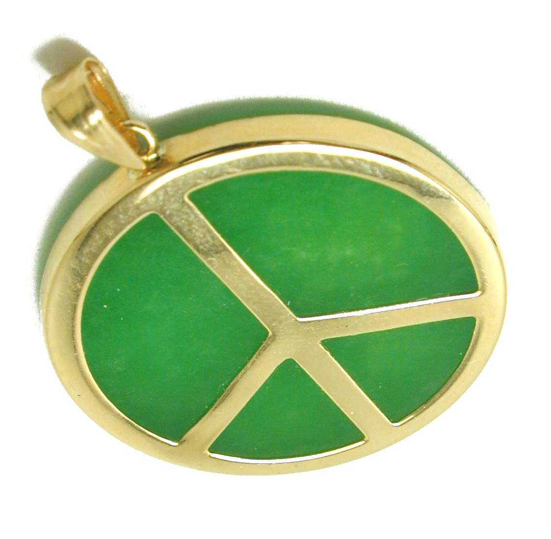 
Elegant Green Dyed Jade Peace Sign Pendant
