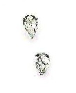 
14k White Gold 6x4 mm Pear Cubic Zirconia Friction-Back Post Stud Earrings
