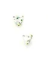 
14k Yellow Gold 4 mm Heart Cubic Zirconia Friction-Back Post Stud Earrings
