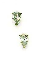 
14k Yellow Gold 6x4 mm Pear Cubic Zirconia Friction-Back Post Stud Earrings
