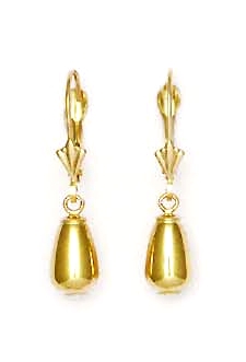 
14k Yellow Gold Tear Drop Lever-Back Earrings
