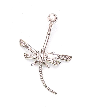 
14k White Gold Dragonfly Belly Ring
