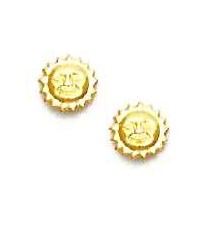 
14k Yellow Gold Sun Friction-Back Post Earrings
