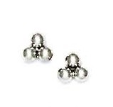 
14k White 3 mm Triple Ball Friction-Back Post Stud Earrings
