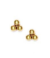 
14k Yellow 3 mm Triple Ball Friction-Back Post Stud Earrings
