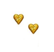 
14k Yellow Gold Childrens Petite Heart Post Earrings
