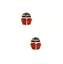 
14k Yellow Gold Childrens Lady-Bug Screw-Back Stud Earrings
