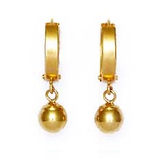 
14k Yellow Drop Ball Hinged Earrings
