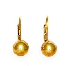 
14k Yellow Ball Lever-Back Earrings
