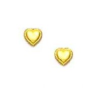 
14k Yellow Gold Childrens Petite Heart Post Earrings
