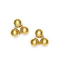 
14k Yellow 4 mm Triple Ball Friction-Back Post Stud Earrings
