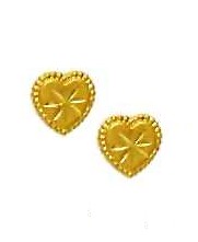 
14k Yellow Gold Childrens Petite Heart Post Earrings
