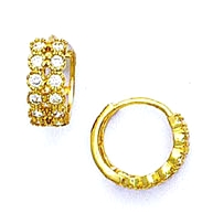 
14k Yellow 1.5 mm Round Cubic Zirconia Hinged Earrings
