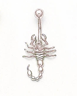 
14k White Gold Scorpio Belly Ring
