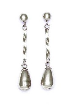 
14k White Gold Tear Drop Friction-Back Post Earrings
